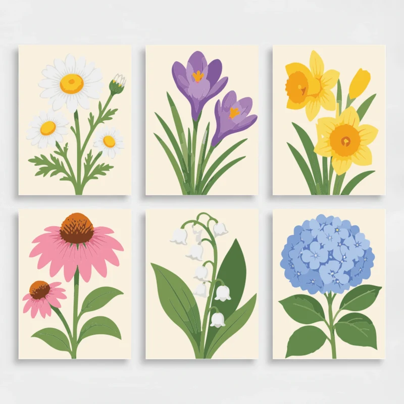 Six Seasons Floral Collection - Mini Paint by Numbers Set