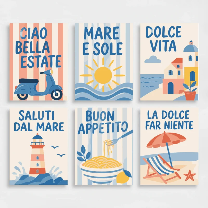 Italian Coastal Vibes - Mini Paint by Numbers Set
