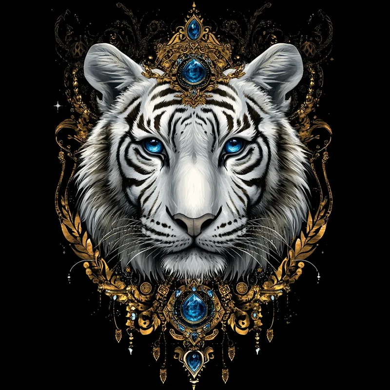 Sapphire Eye Whitetiger Diamond Art Kit