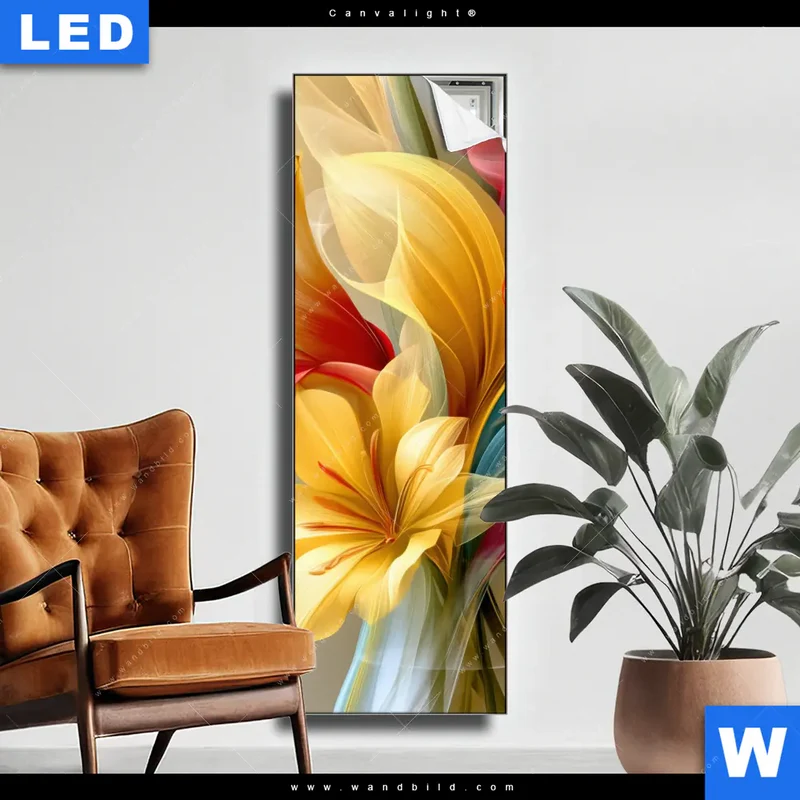Canvalight® Leuchtbild | Leuchtende Lilienträume | Schmal
