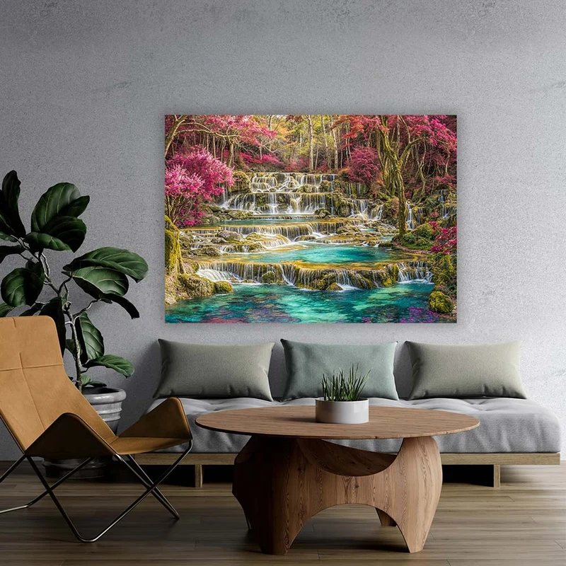 5D Diamond Painting – Kristallterrassen im Blütenhain