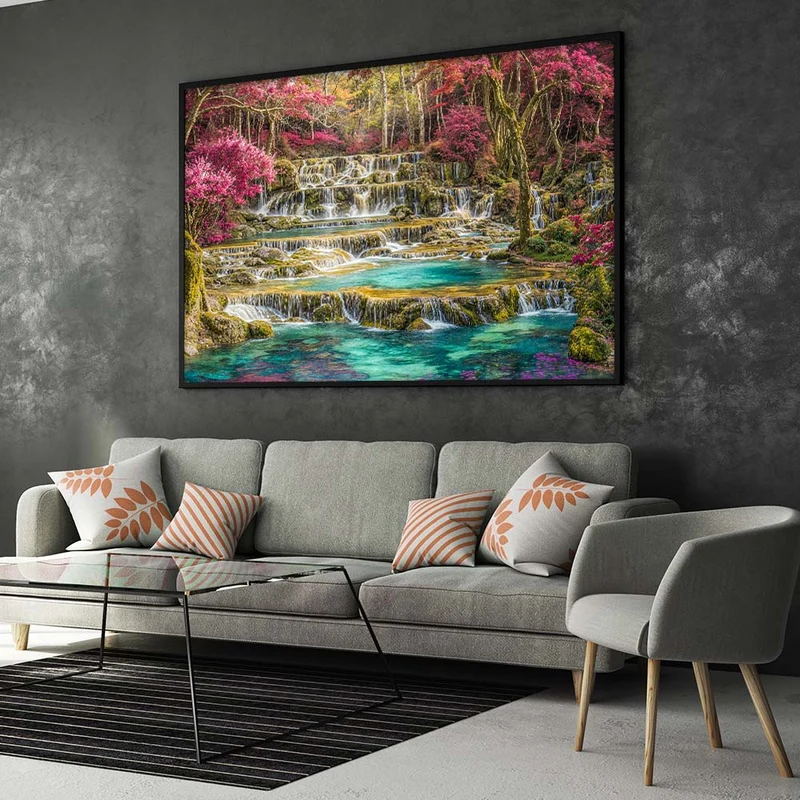 5D Diamond Painting – Kristallterrassen im Blütenhain