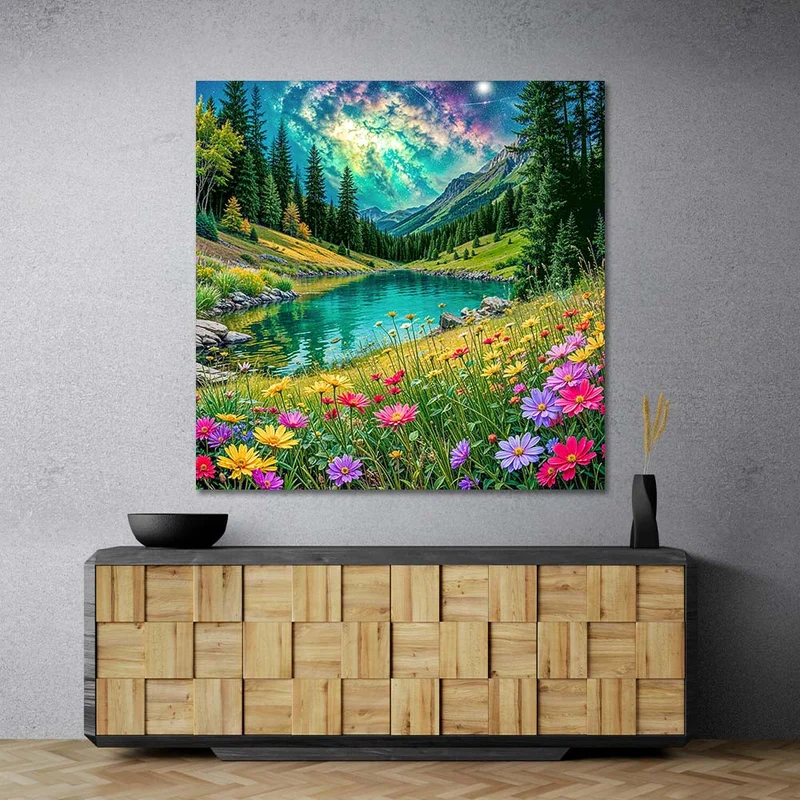 5D Diamond Painting – Sternenblüte am Himmelssee