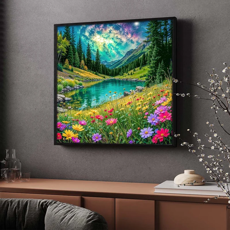 5D Diamond Painting – Sternenblüte am Himmelssee