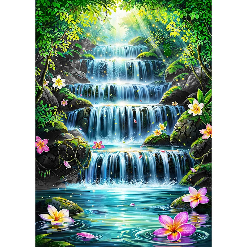 5D Diamond Painting – Paradiesischer Wasserfall Eden