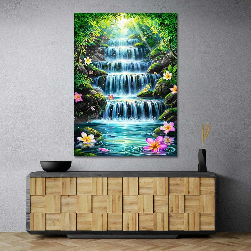 5D Diamond Painting – Paradiesischer Wasserfall Eden