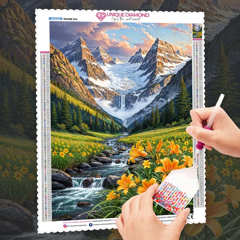 5D Diamond Painting – Tal der goldenen Lilien
