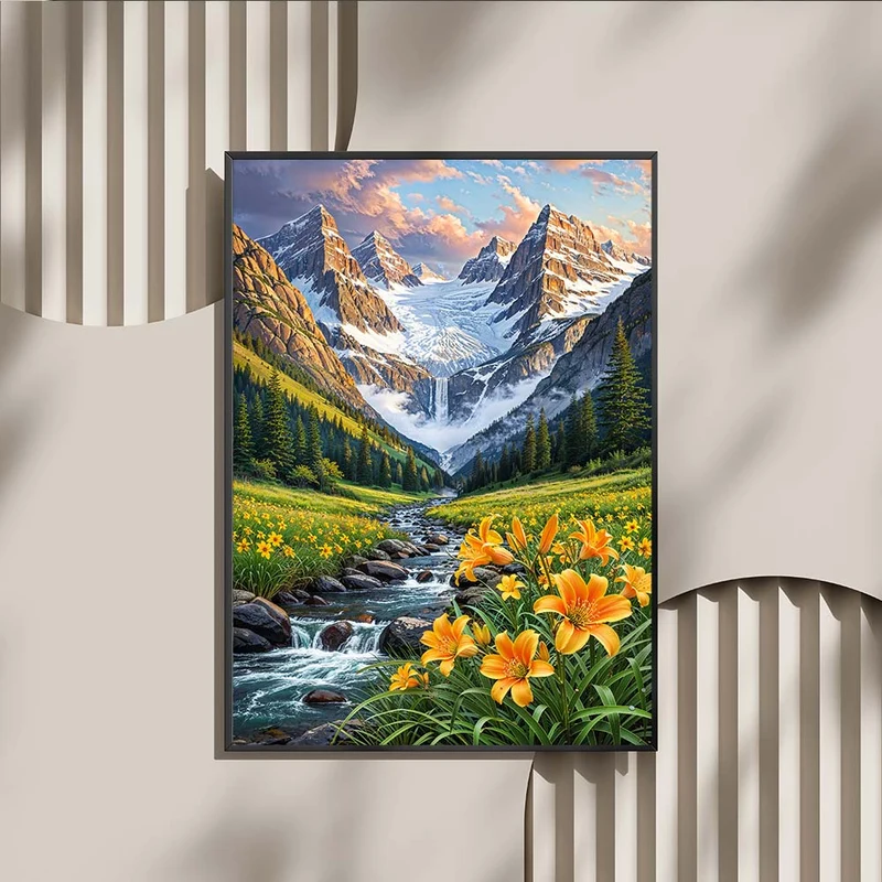 5D Diamond Painting – Tal der goldenen Lilien