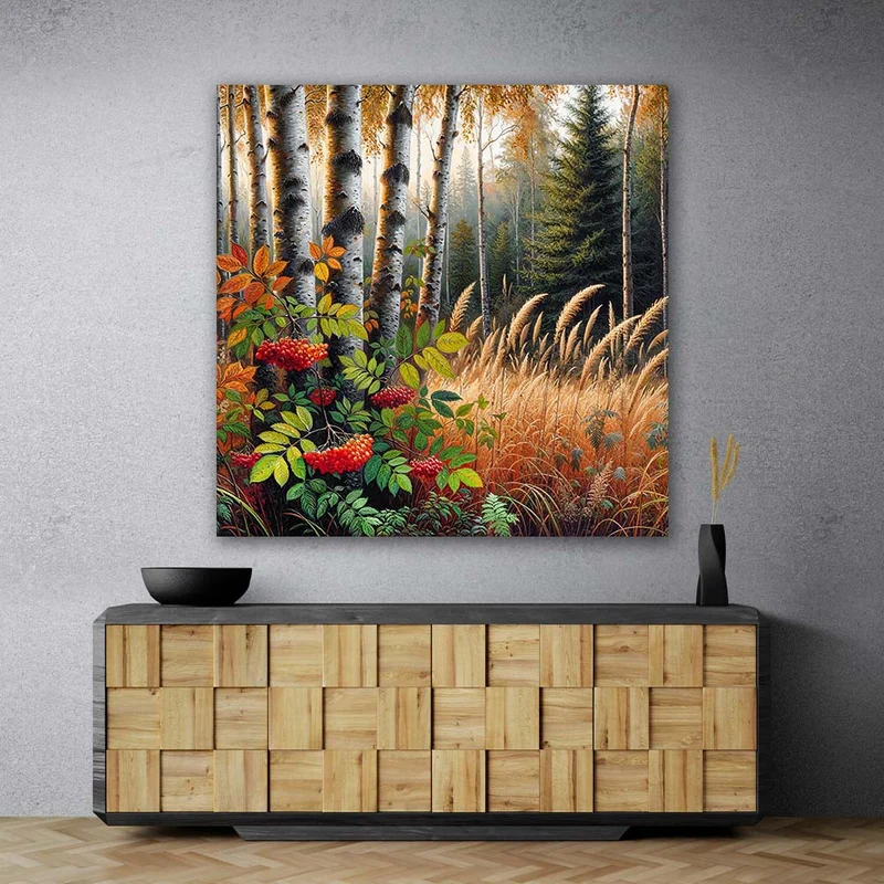 5D Diamond Painting – Herbstzauber im Birkenhain