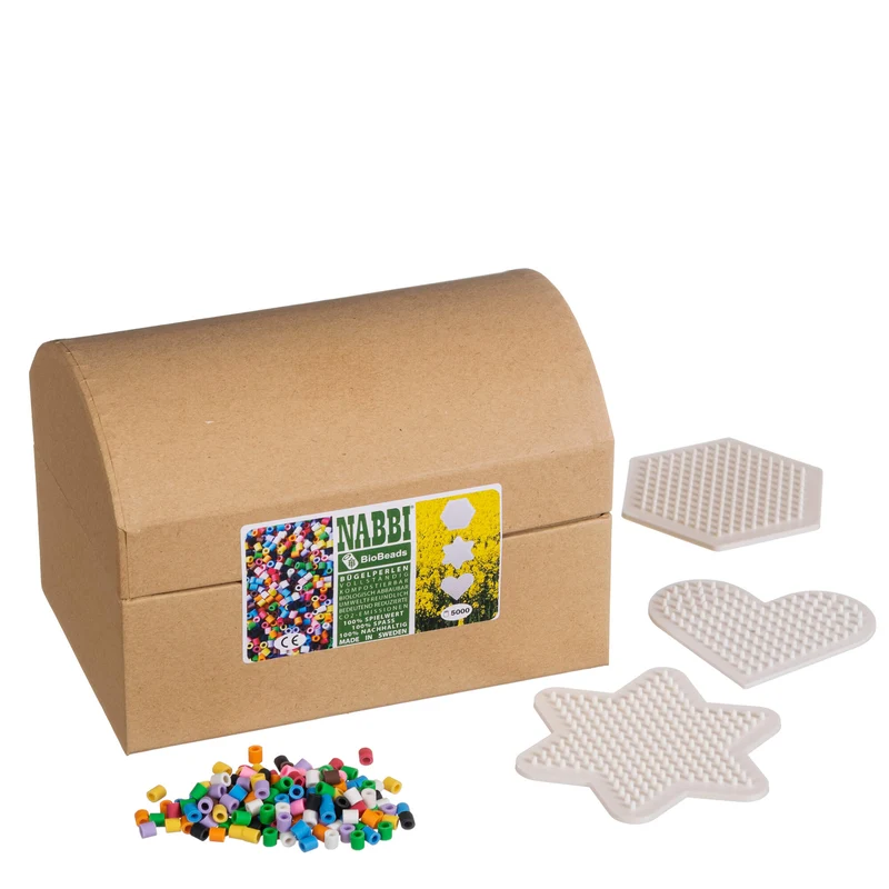 Nabbi 7000 Bio Bügelperlen + 3 Platten in Schachtel