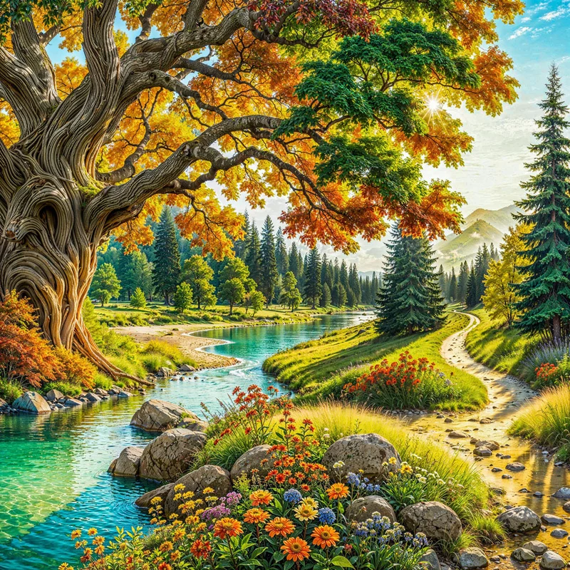 5D Diamond Painting – Pfad der Jahreszeiten