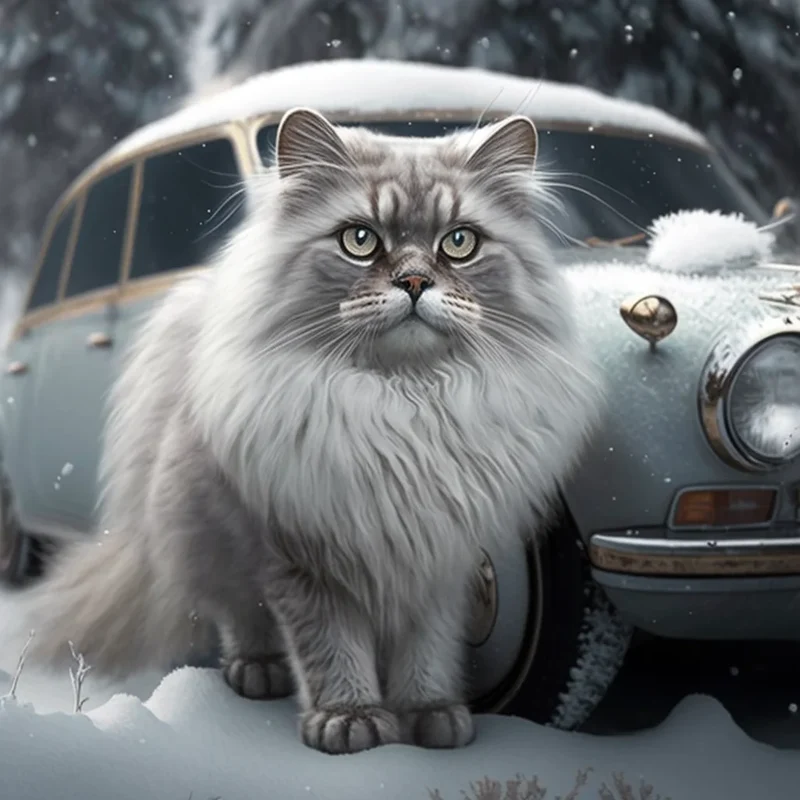 Cat And Car Diamond Art Kit