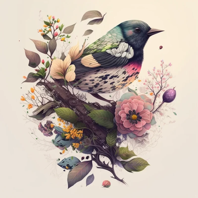 Spring Abstract Bird Diamond Art Kit