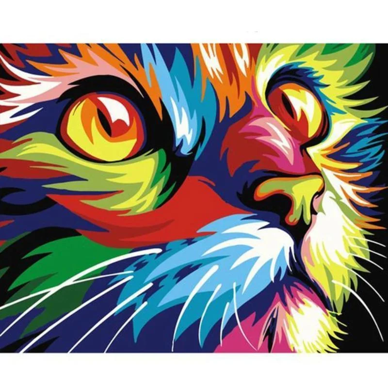Malen nach Zahlen Katze Kopf