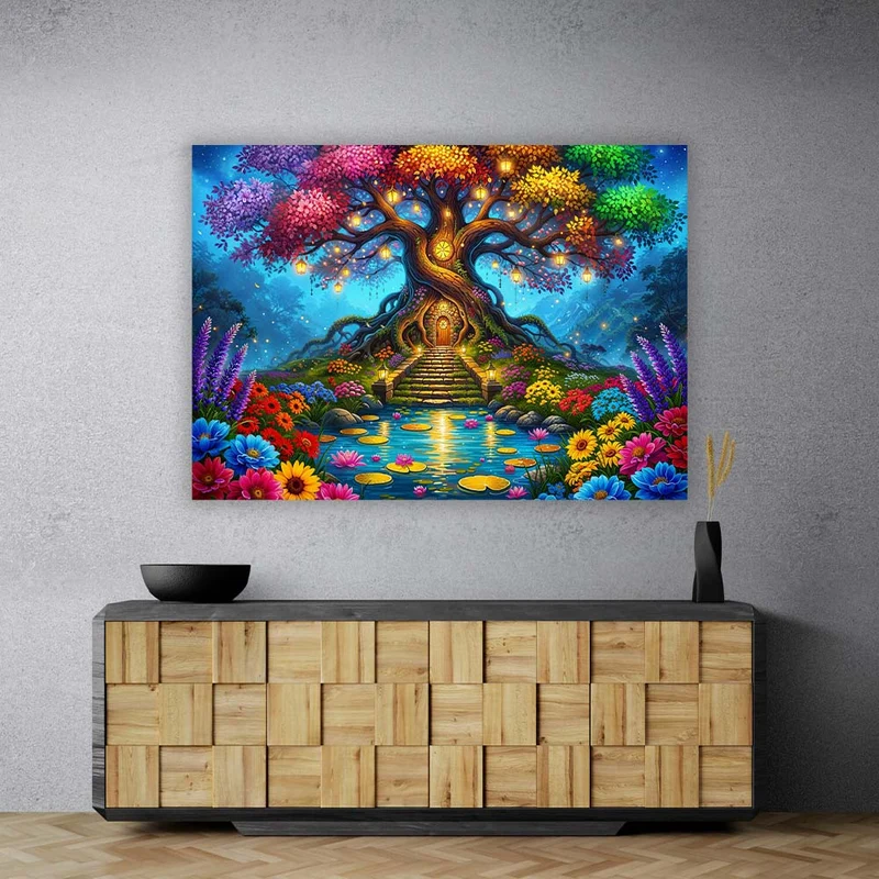 5D Diamond Painting – Baum der Lichterträume