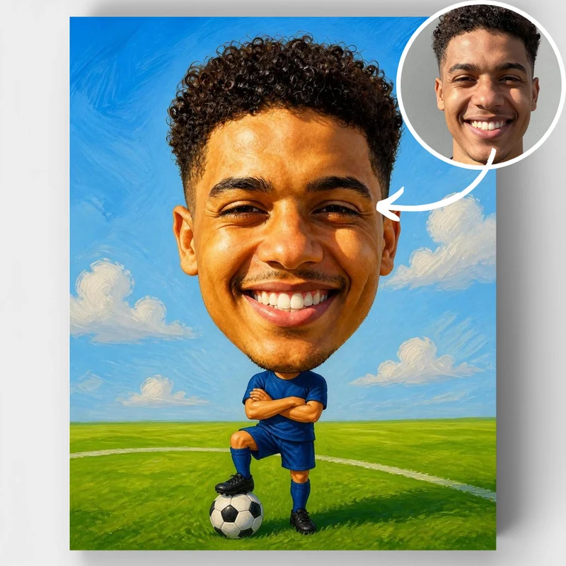 Soccer Star Bobblehead - Custom Paint by Numbers Kit