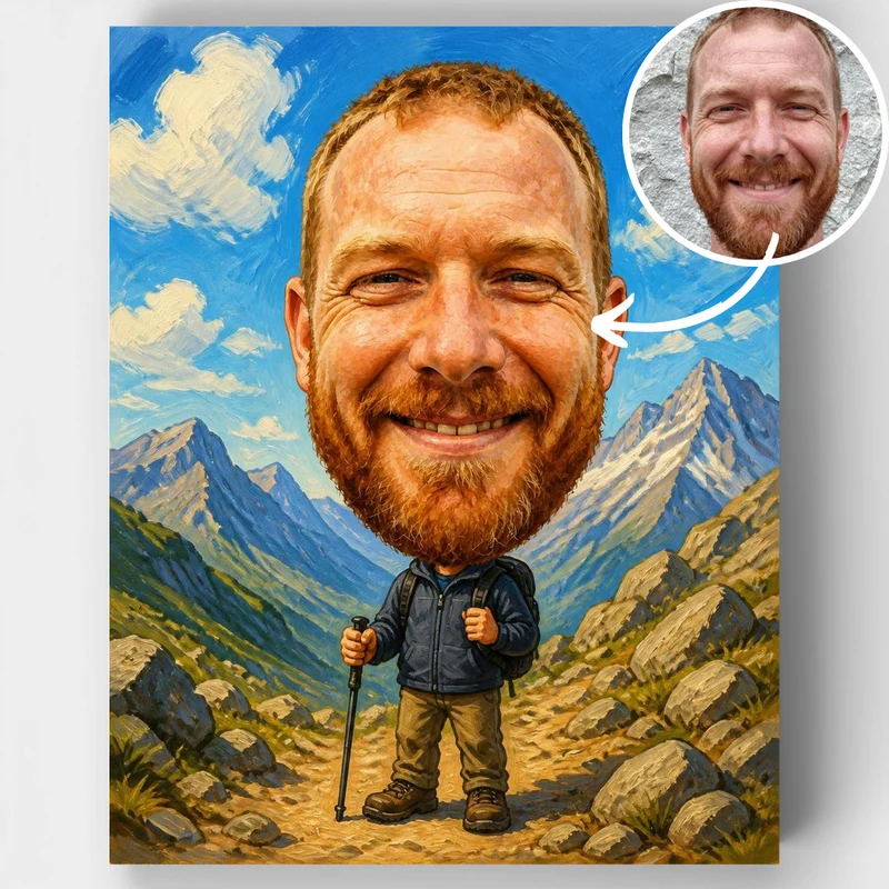 Trail Hiker Bobblehead - Custom Paint by Numbers Kit