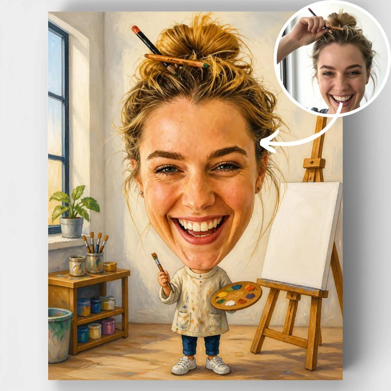 Studio Artist Bobblehead - Custom Paint by Numbers Kit