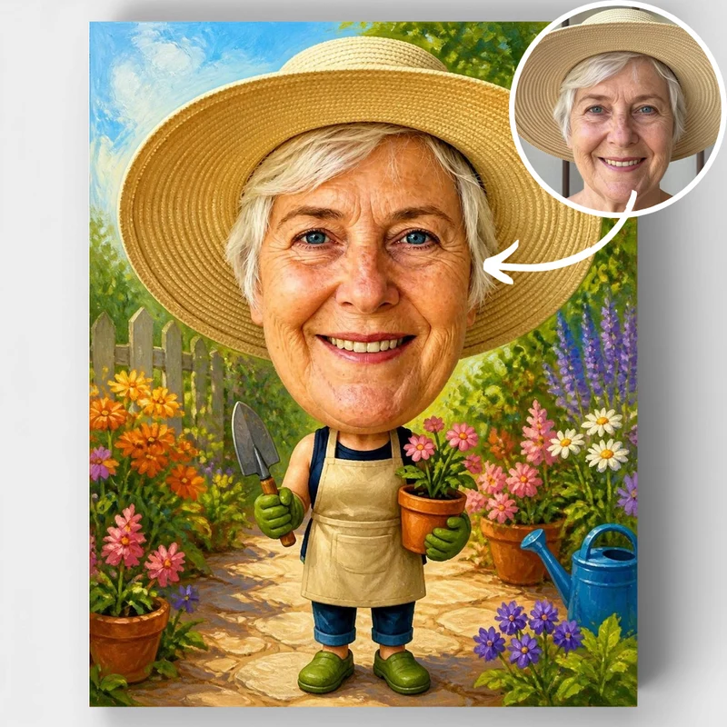 Gardener Bobblehead - Custom Paint by Numbers Kit