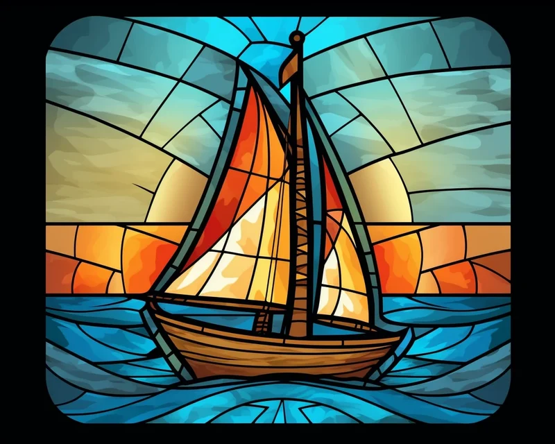 Abstract Sailboat Diamond Art Kit