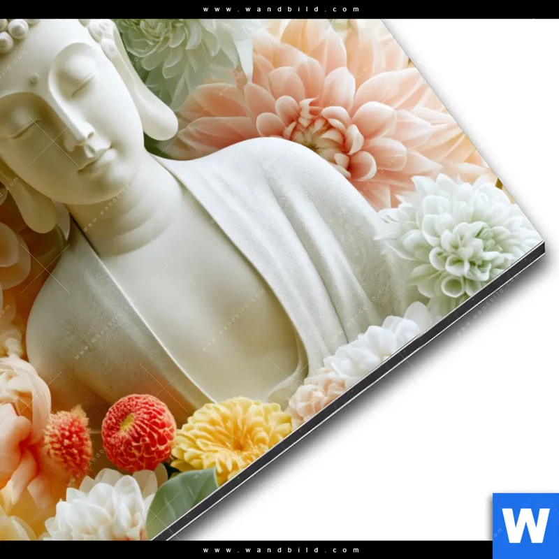 Alu-Dibond Bild | Buddha im Blütenglück | Rund
