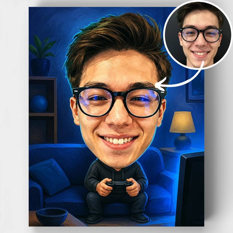 Gamer Bobblehead - Custom Paint by Numbers Kit