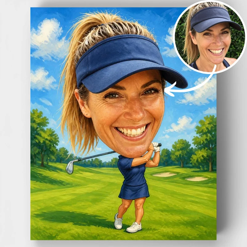 Golf Swing Bobblehead - Custom Paint by Numbers Kit