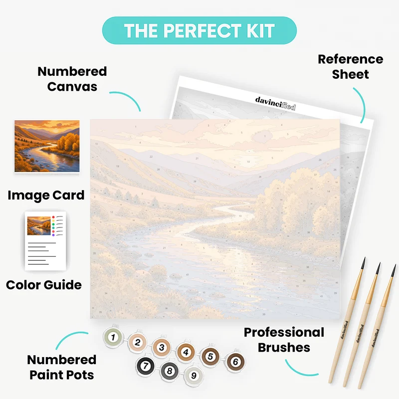 Golden Trout River Valley - Paint by Numbers Kit