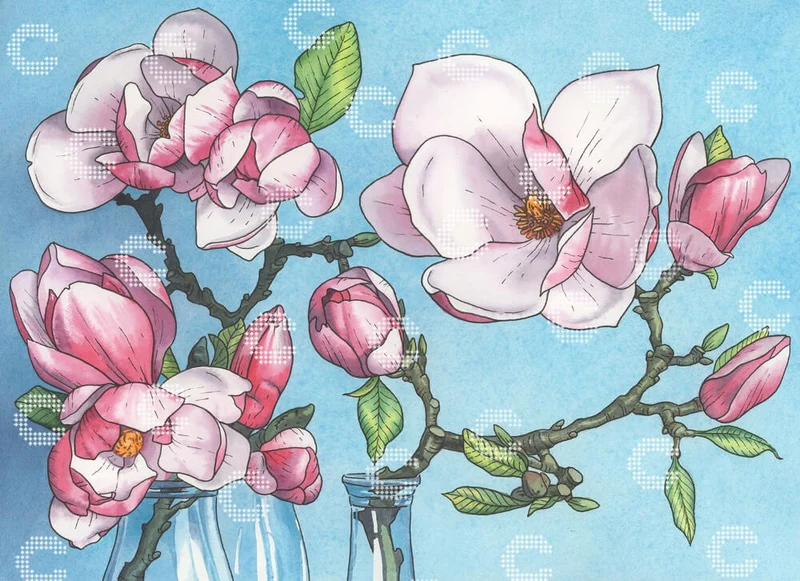 Diamond Painting - Evgeniya Brukish - Magnolias