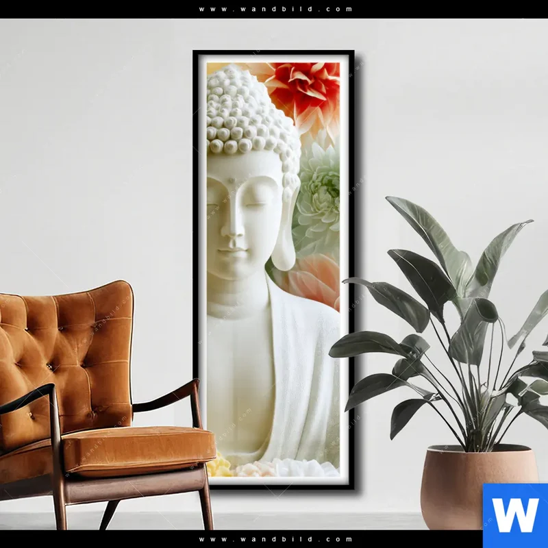 Poster | Buddha im Blütenglück | Schmal