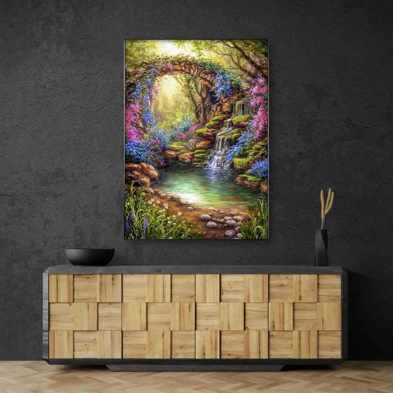 5D Diamond Painting – Elinoras Blütenbrücke