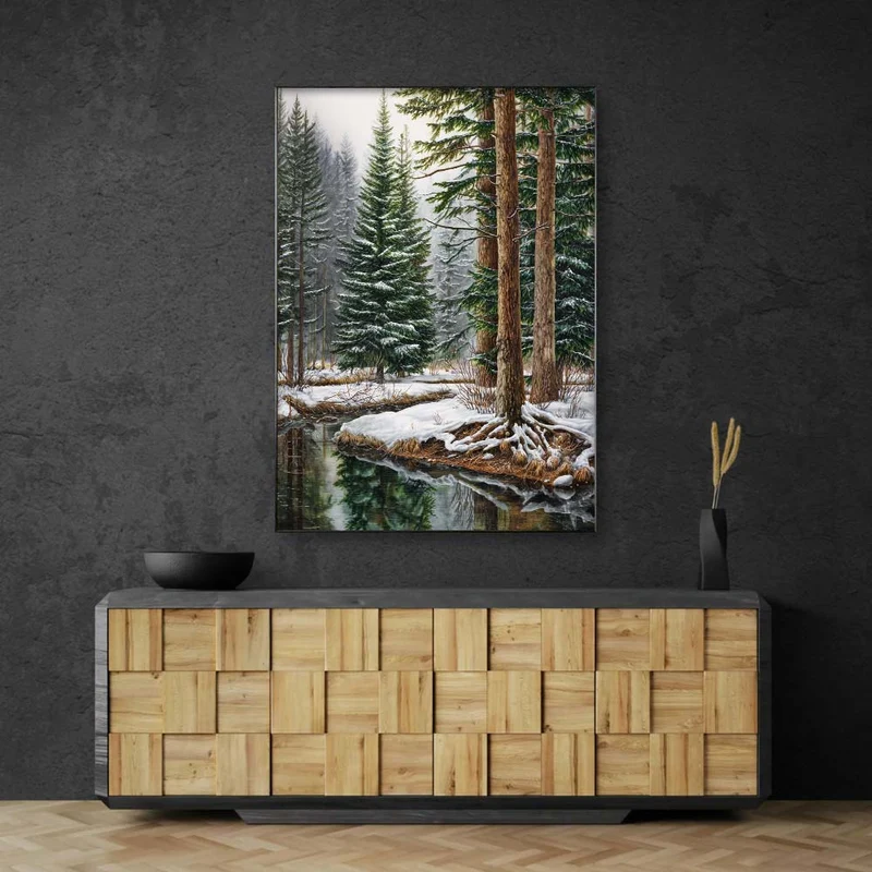 5D Diamond Painting – Winterwald der Stille
