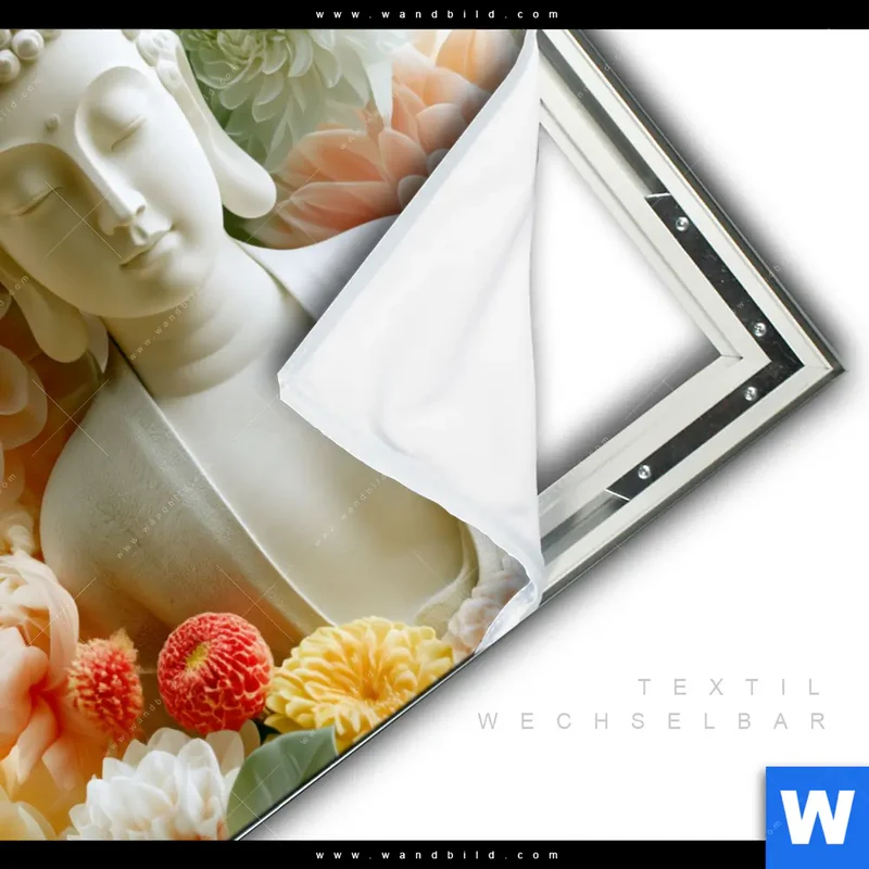 Spannbild | Buddha im Blütenglück | Quadrat