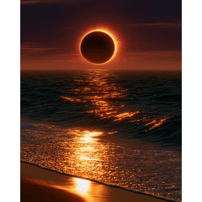 Sonnenfinsternis über dem Meer