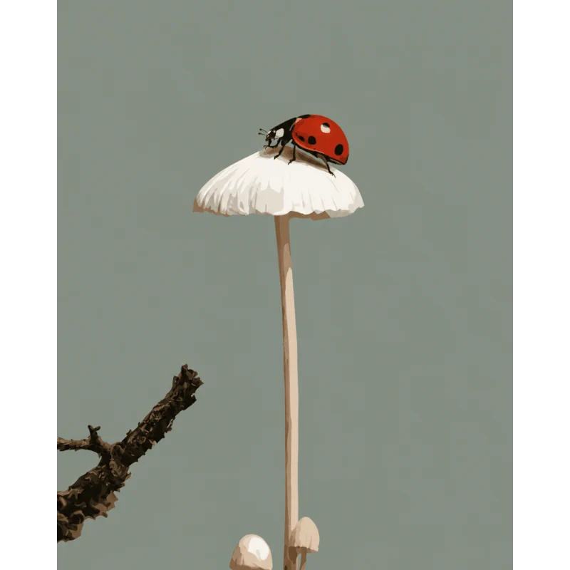 Marienkäfer mit Regenschirm