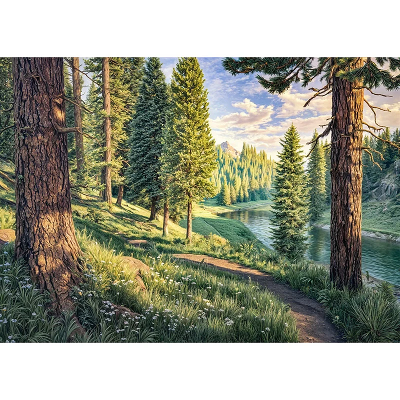 5D Diamond Painting – Pfad der Morgenstille