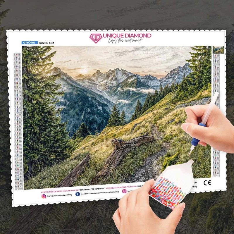 5D Diamond Painting – Pfad der Gipfelträume