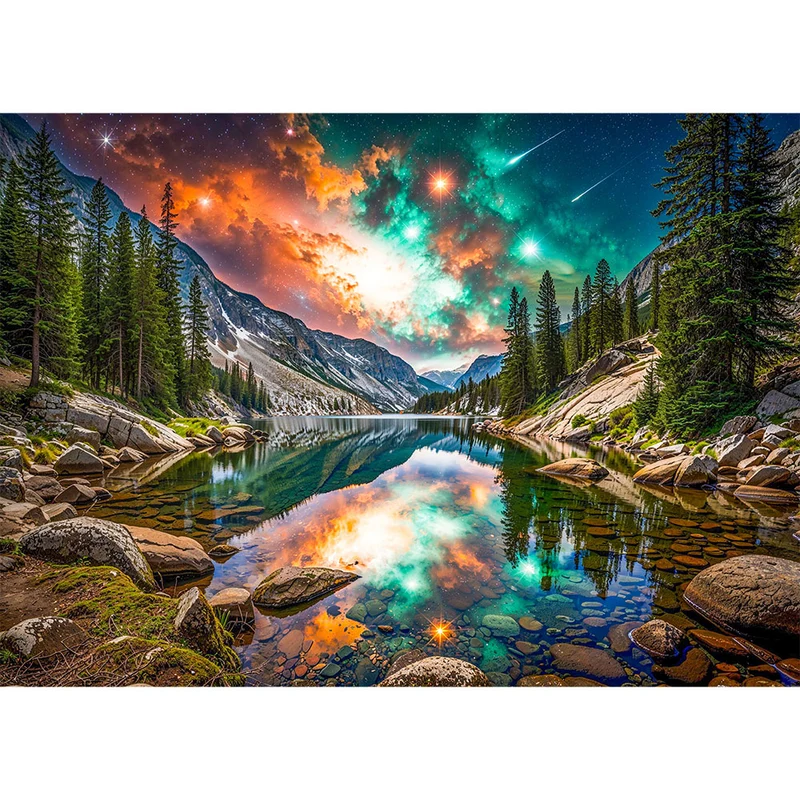 5D Diamond Painting – Aurora des Kosmos