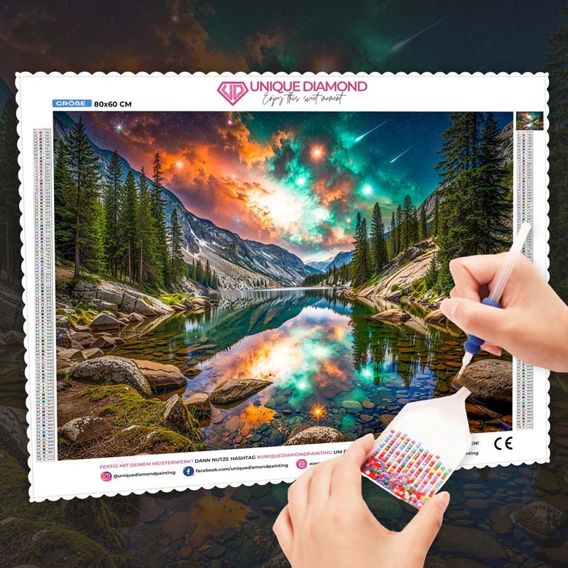 5D Diamond Painting – Aurora des Kosmos