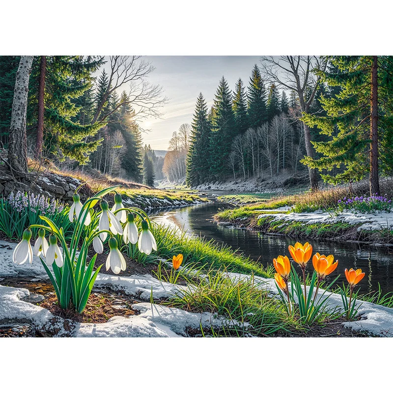 5D Diamond Painting – Frühlingskuss im Tal