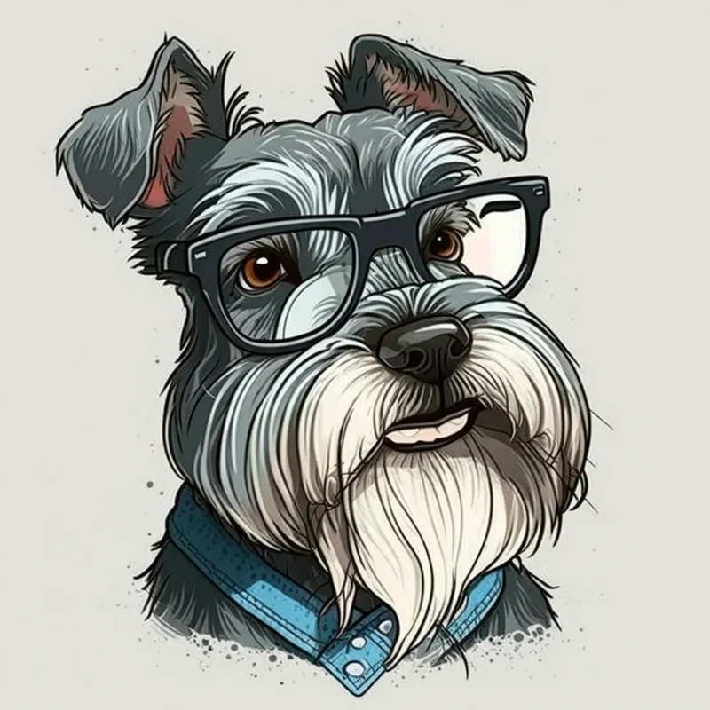 Cartoon Schnauzer Diamond Art Kit