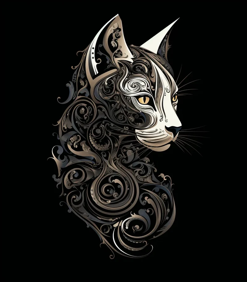 Swirling Cat Portrait Diamond Art Kit