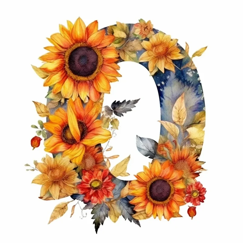 Sunflower Letter O Diamond Art Kit