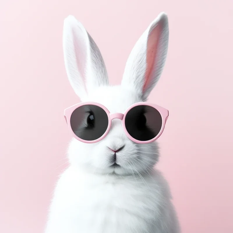 Pink Glasses White Bunny Diamond Art Kit