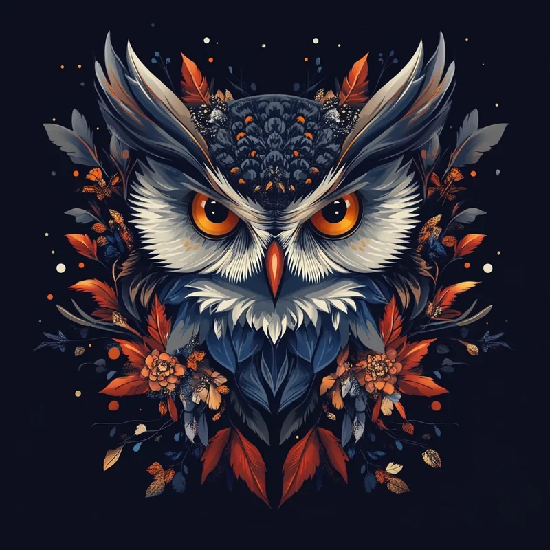 Owl In Fall Leaves Diamond Art Kit