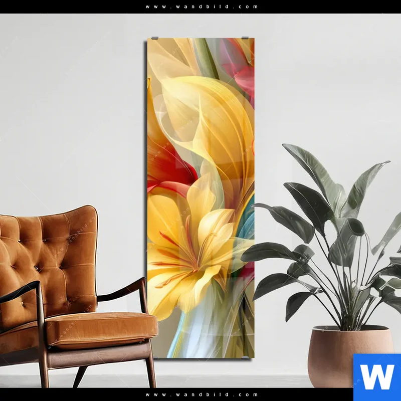 Acrylglasbild | Leuchtende Lilienträume | Schmal