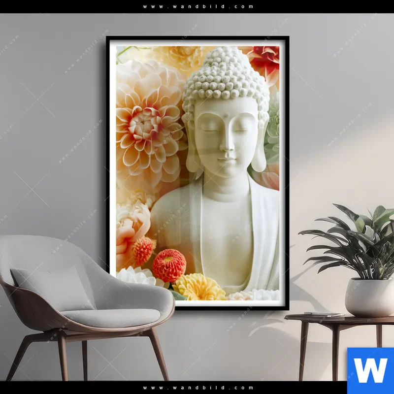 Poster | Buddha im Blütenglück | Hochformat