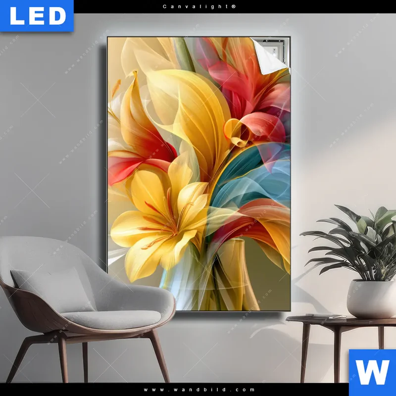 Canvalight® Leuchtbild | Leuchtende Lilienträume | Hochformat