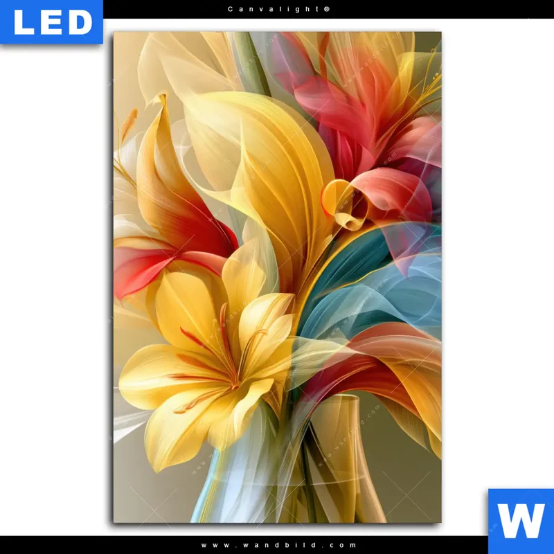 Canvalight® Leuchtbild | Leuchtende Lilienträume | Hochformat