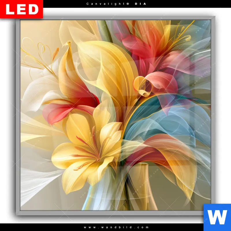 Leuchtbild Acrylglas Canvalight® DIA | Leuchtende Lilienträume | Quadrat